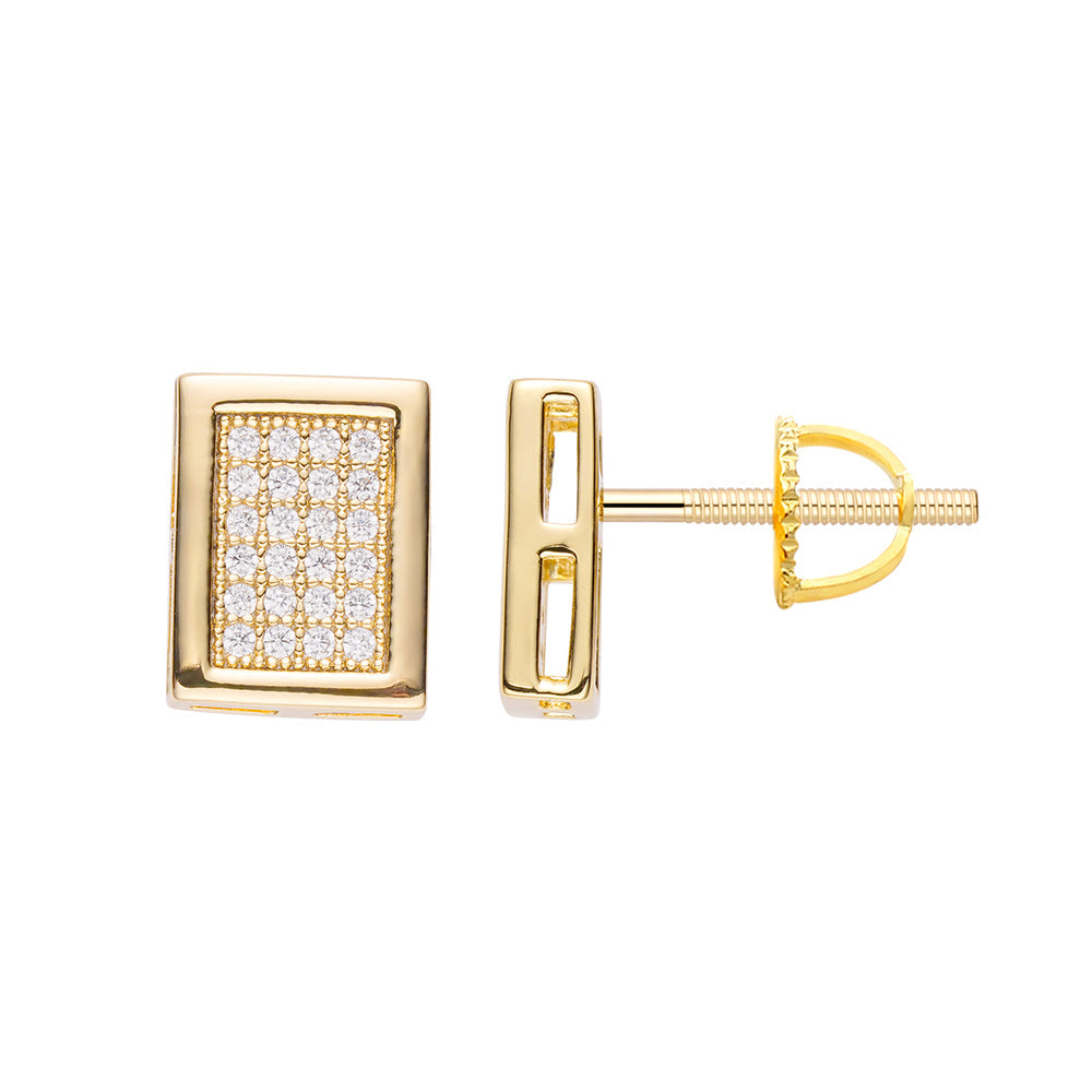 Big Daddy Pave Diamond Square Iced Out Earring Hoofdafbeelding