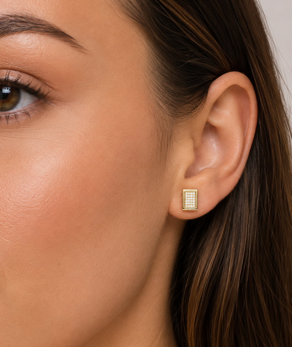 Big Daddy Pave Diamond Square Iced Out Earring