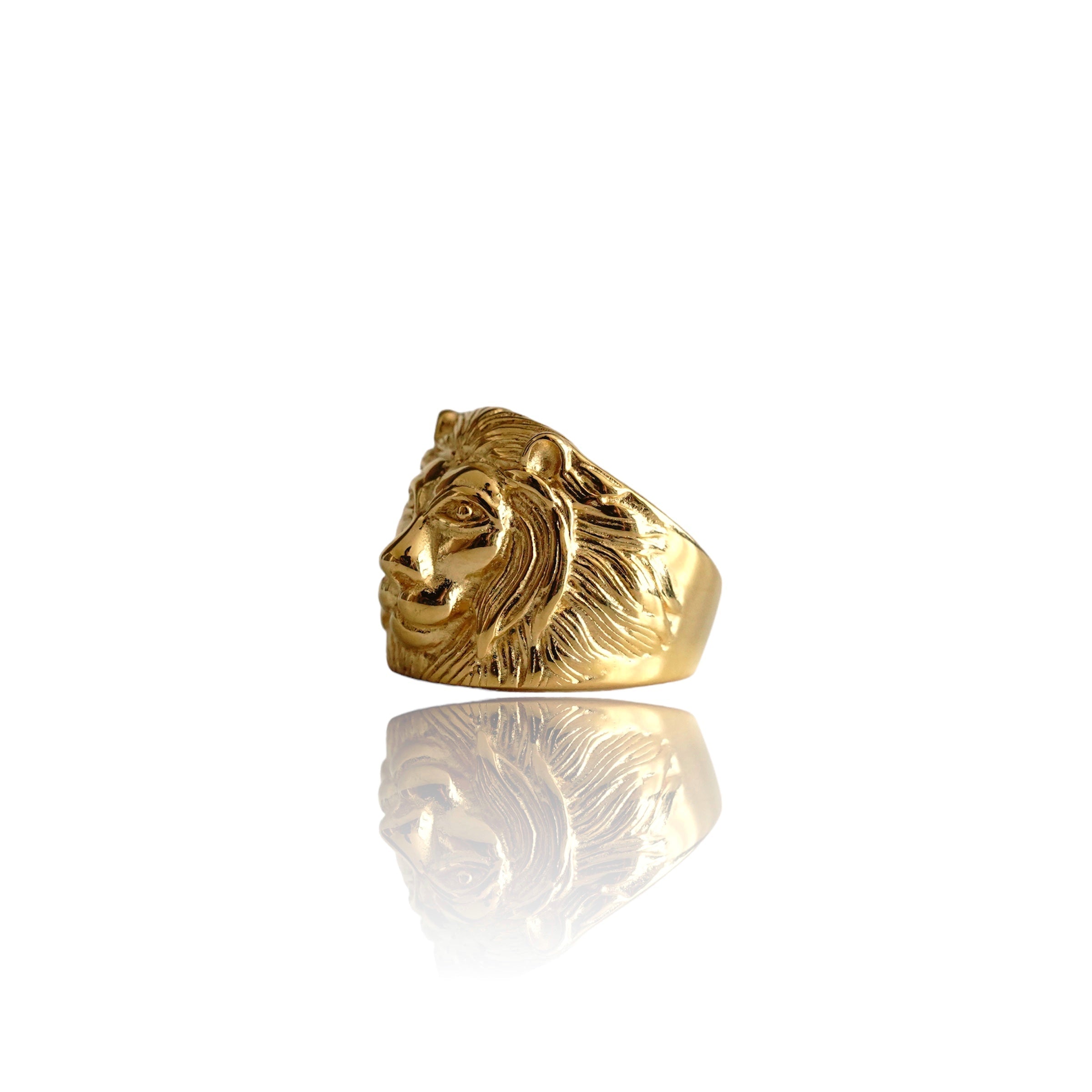 Big Daddy Regal Lion's Head Gold Ring Secondary image