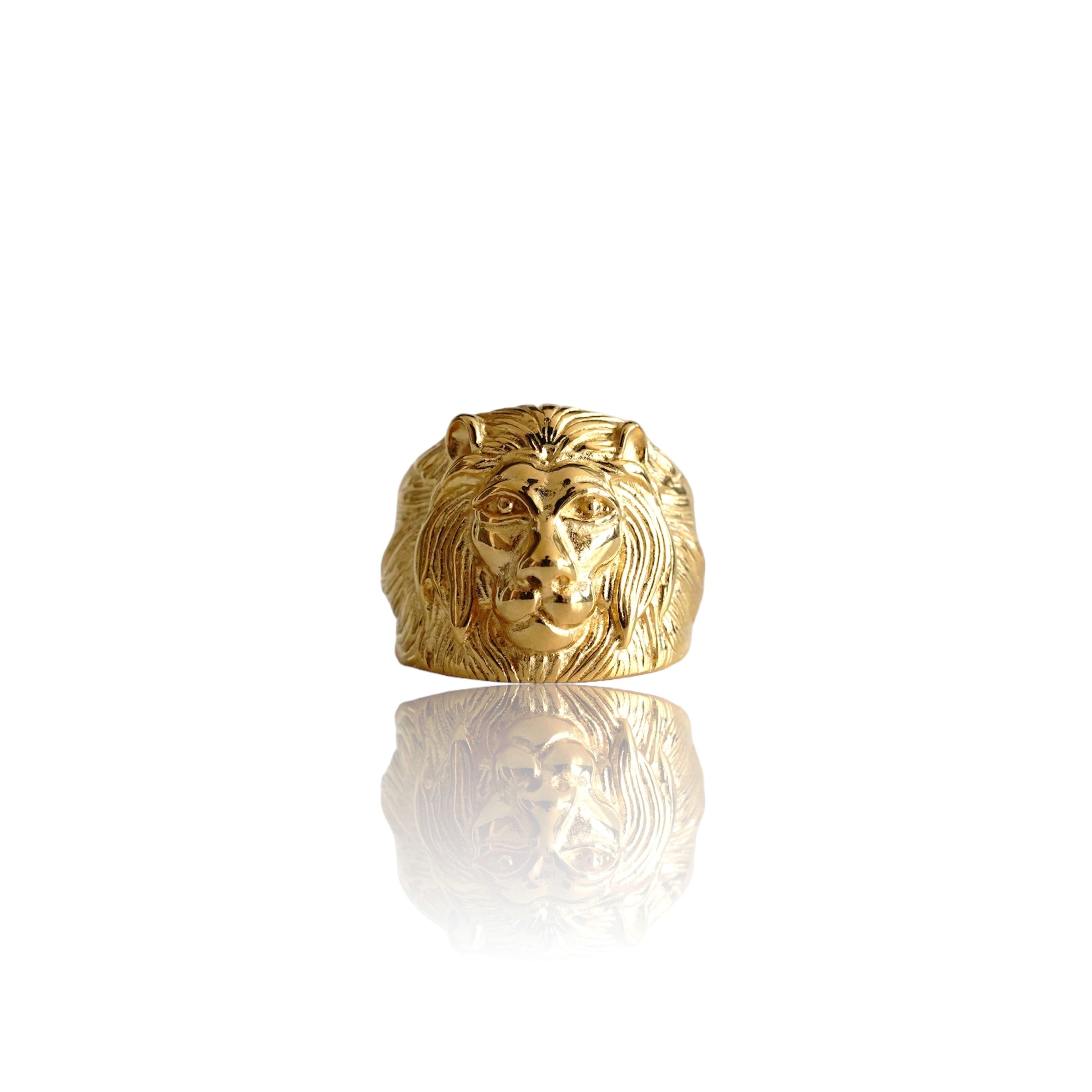 Big Daddy Regal Lion's Head Gold Ring Main image