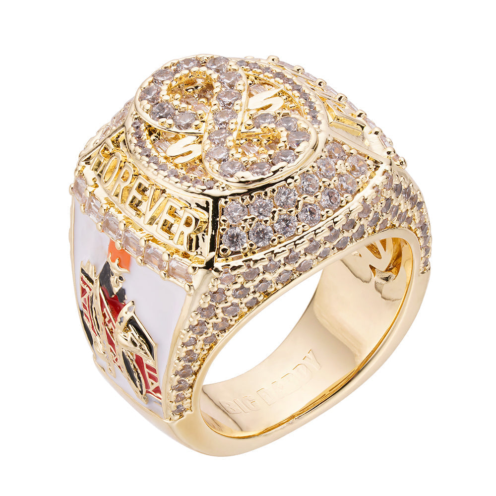 Big Daddy "Rich Forever" Baguette Iced Out Diamond Ring Hoofdafbeelding