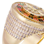 Big Daddy Roulette Baguette Iced Out Diamond Ring