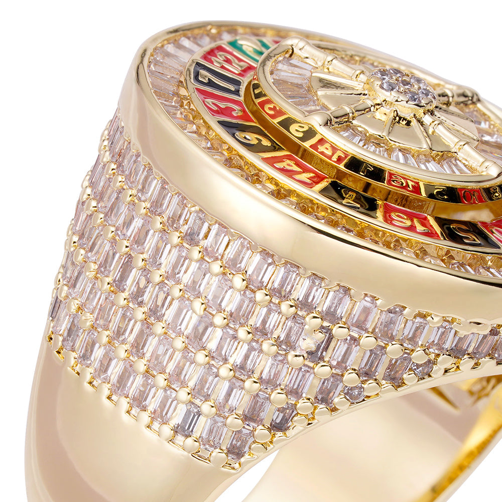 Big Daddy Roulette Baguette Iced Out Diamond Ring