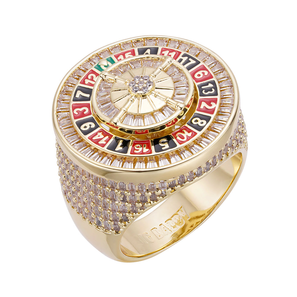 Big Daddy Roulette Baguette Iced Out Diamond Ring Hoofdafbeelding