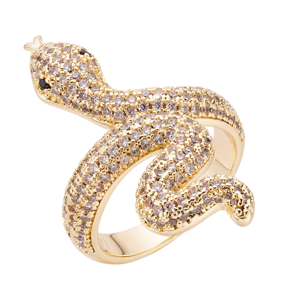 Big Daddy Snake Iced Out Diamond Ring Secundaire afbeelding
