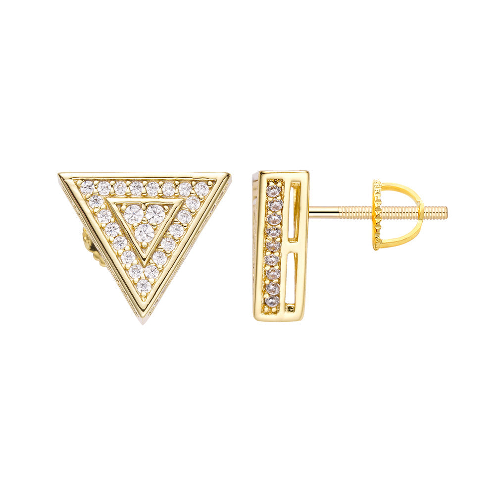 Big Daddy Triangle Stud Iced Out Diamond Earring Hoofdafbeelding