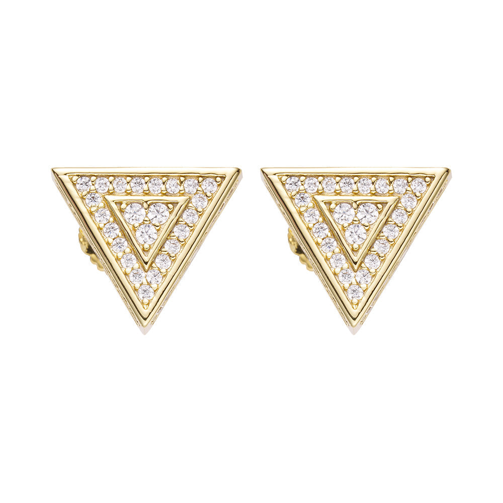 Big Daddy Triangle Stud Iced Out Diamond Earring Secundaire afbeelding