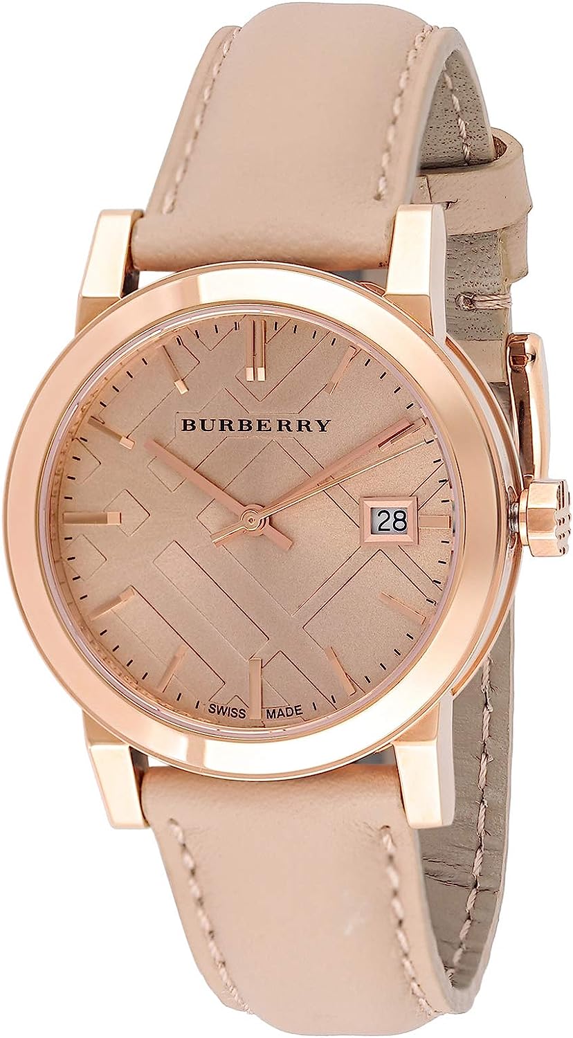 Burberry The City Diamond Style Indexes Rose Dial Pink Leather Strap Women's Watch Watch BU9131 Main image