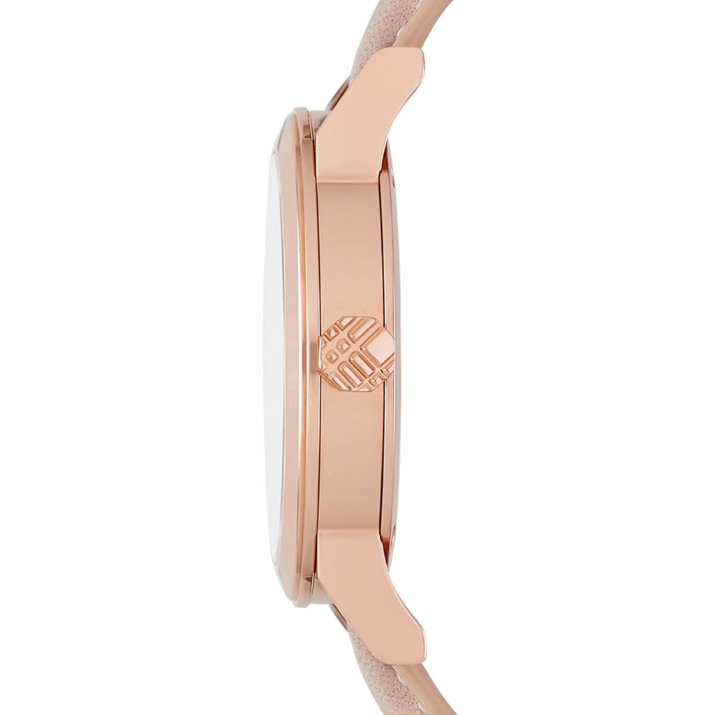 Burberry The City Diamond Style Indexes Rose Dial Pink Leather Strap Women's Watch Watch BU9131
