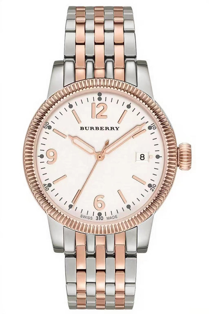 Burberry The City Textured Dial Two Tone Silver and Gold Stainless Steel BU7872 Hoofdafbeelding