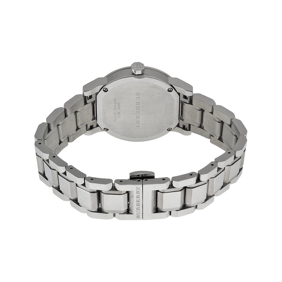 Burberry The City Black Check Stamped Dial Silver Stainless Steel Women's BU9101