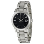 Burberry The City Black Check Stamped Dial Silver Stainless Steel Women's BU9101
