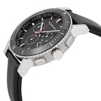 Burberry The City Texture Dial Chrono Black Dial Black Leather Strap Men's Watch BU9382