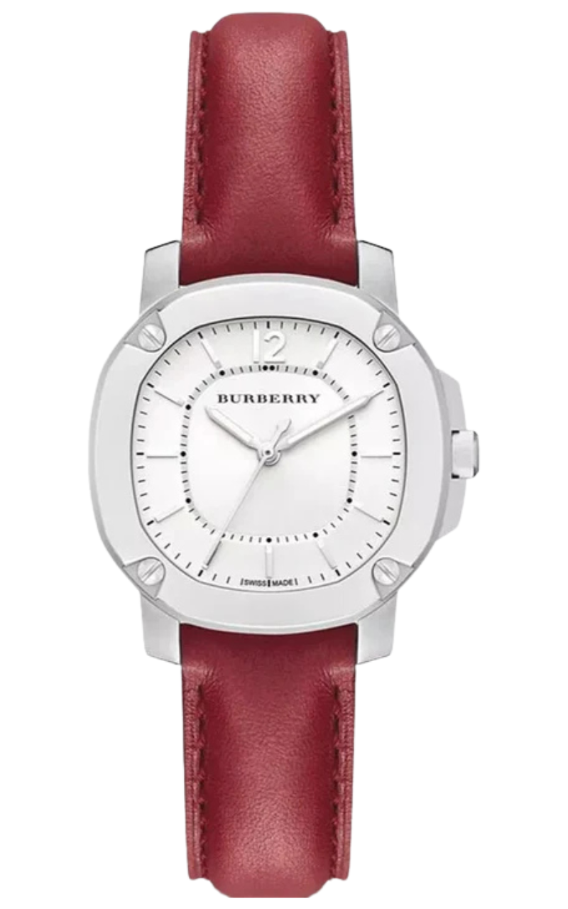Burberry Brit The Britain White Dial Red Leather Strap Watch for Women - BBY1705 Main image