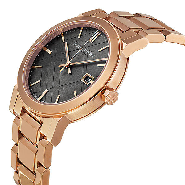 Burberry The City Check Stamped Sunray Brown Dial Rose Gold Stainless Steel Unisex BU9005 Secondary image