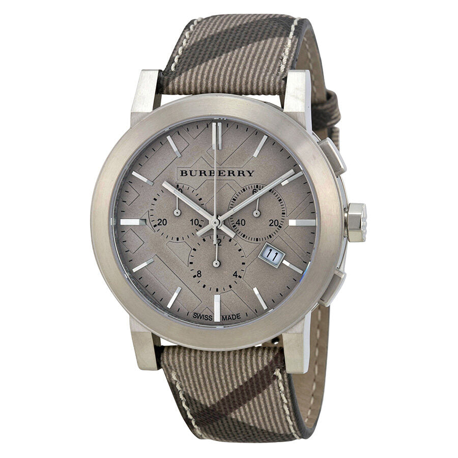 Burberry Brown Impressed Check Dial Check Fabric Strap Men's Watch BU9361 Main image