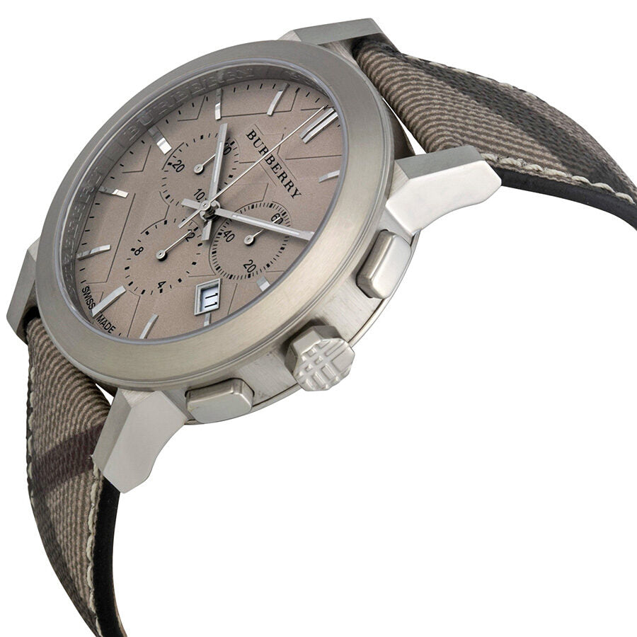 Burberry Brown Impressed Check Dial Check Fabric Strap Men's Watch BU9361 Secondary image