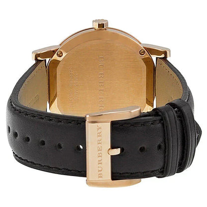 Burberry 38mm Rose Gold Dial Dark Brown Leather Men's Watch BU9013