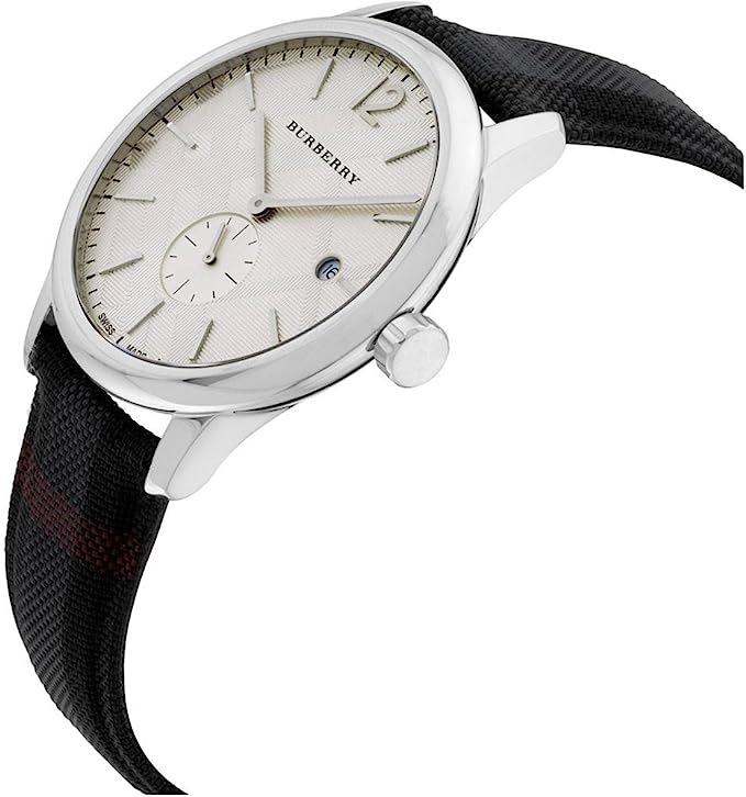 Burberry Check Stamped Leather Strap Men's Watch BU10008 Secondary image