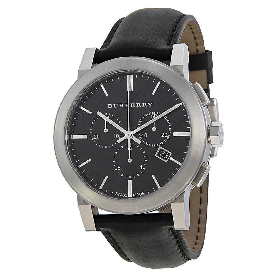 Burberry  Chronograph Black Dial Black Leather Men's Watch BU9356 Main image
