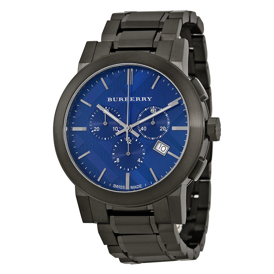 Burberry The City Chronograph Sub-Dials Blue Dial Dark Grey Ion-Plated Men's Watch BU9365 Hoofdafbeelding