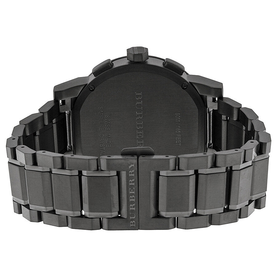 Burberry Chronograph Dark Grey Dial Black Ion-plated Men's Watch BU9354
