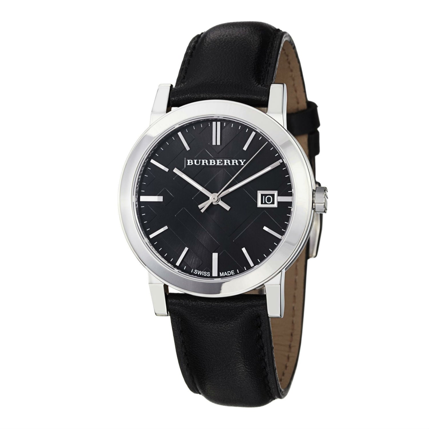 Burberry City Black Dial Black Leather Men's Watch BU9009 Main image