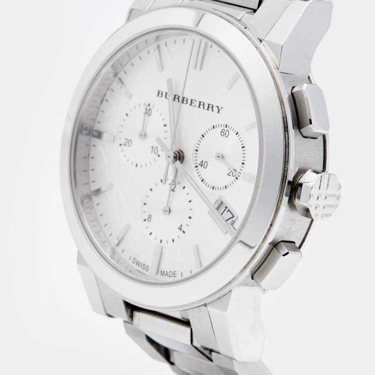 Burberry The City Dames Chronograaf Zilveren Wijzerplaat Zilverkleurig Roestvrij Staal Dameshorloge BU9750 Secundaire afbeelding
