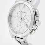 Burberry The City Ladies Chronograph Silver Dial Silver Stainless Steel Women's Watch BU9750