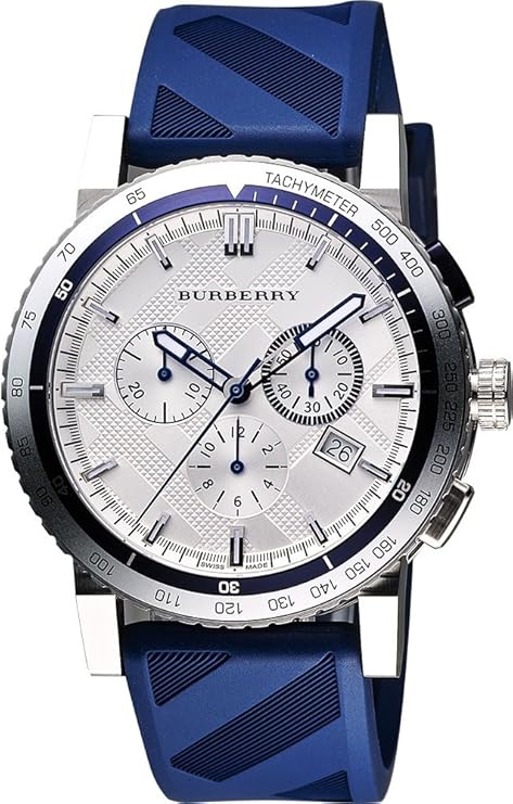 Burberry City Sport Swiss Analog Quartz Blue Rubber Strap Chronograph Mens BU9808 Main image