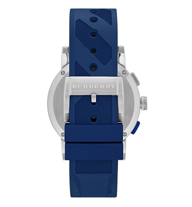 Burberry City Sport Swiss Analog Quartz Blue Rubber Strap Chronograph Mens BU9808