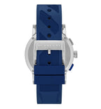 Burberry City Sport Swiss Analog Quartz Blue Rubber Strap Chronograph Mens BU9808