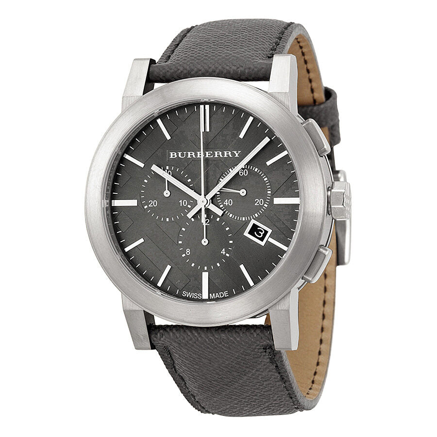 Burberry Grey Dial Black Leather Men's Watch BU9362 Main image