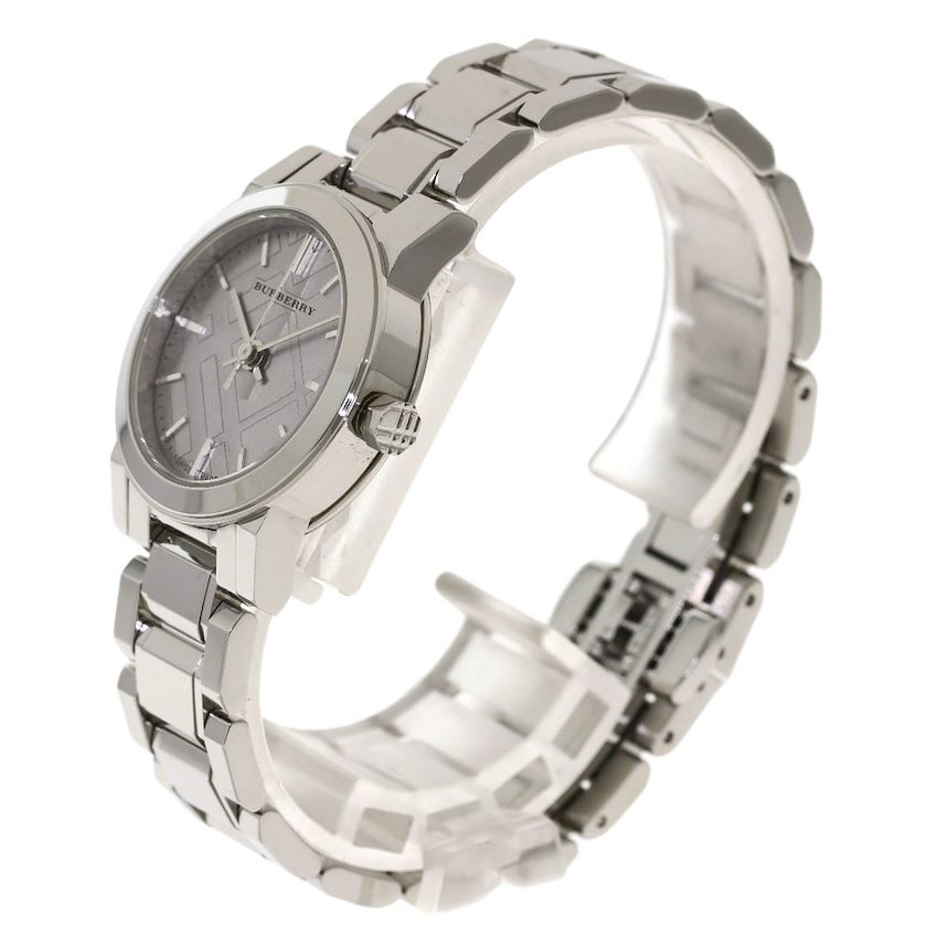 Burberry The City Check Stamped Dial Grey Dial & Silver Women's Watch BU9229