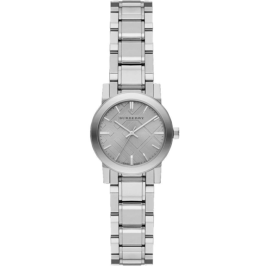 Burberry The City Check Stamped Dial Grey Dial & Silver Women's Watch BU9229 Hoofdafbeelding