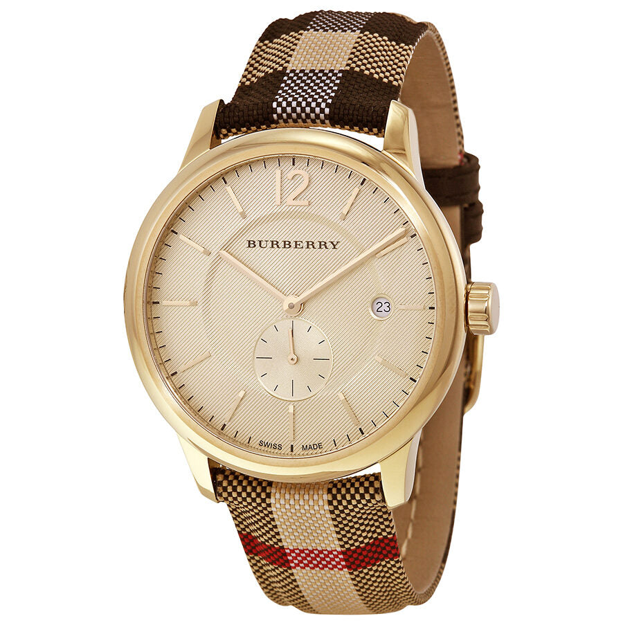 Burberry Honey Dial Honey Check Fabric-Coated Leather Unisex Watch BU10001 Main image