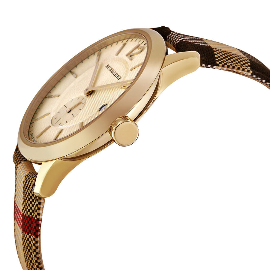 Burberry Honey Dial Honey Check Fabric-Coated Leather Unisex Watch BU10001 Secondary image