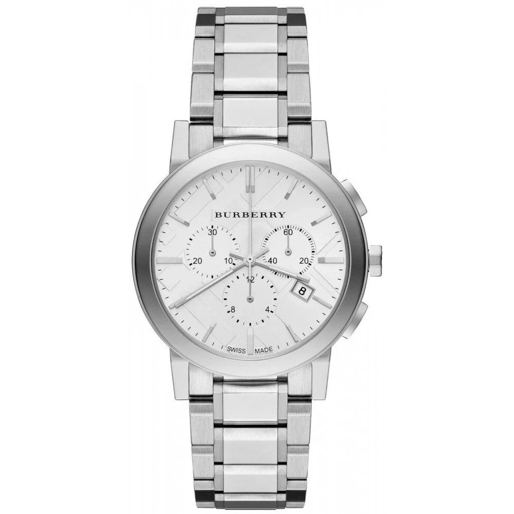 Burberry The City Dames Chronograaf Zilveren Wijzerplaat Zilverkleurig Roestvrij Staal Dameshorloge BU9750 Hoofdafbeelding