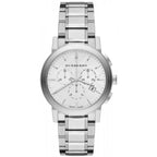 Burberry The City Ladies Chronograph Silver Dial Silver Stainless Steel Women's Watch BU9750