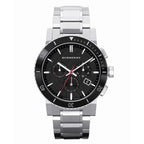Burberry The City Ceramic Bezel Chrono Black Dial Silver Stainless Steel Men's Watch BU9380