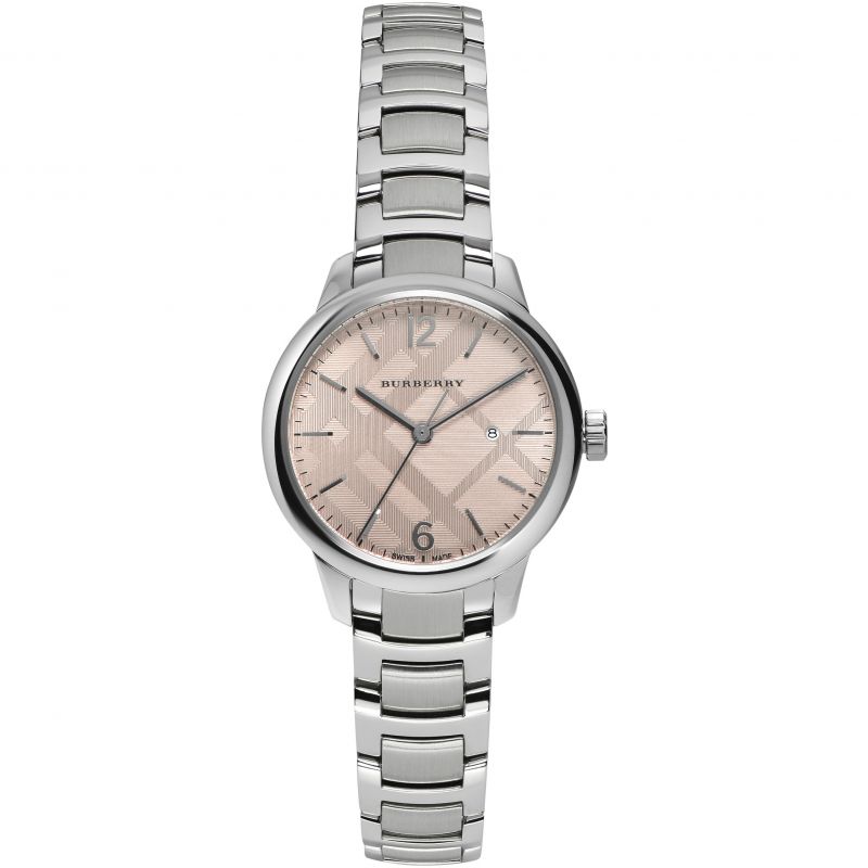 Burberry Pink Dial Silver Women's Watch BU10111 Main image