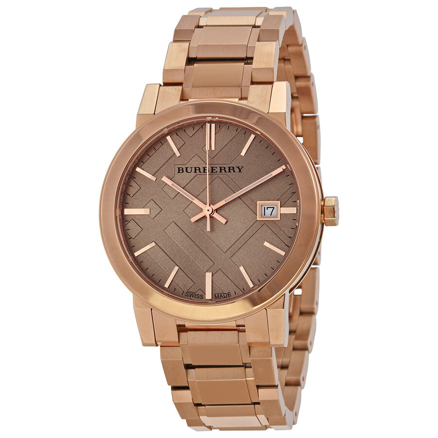 Burberry The City Rose Check Stamped Dial Rose Gold Stainless Steel Women's BU9034 Main image