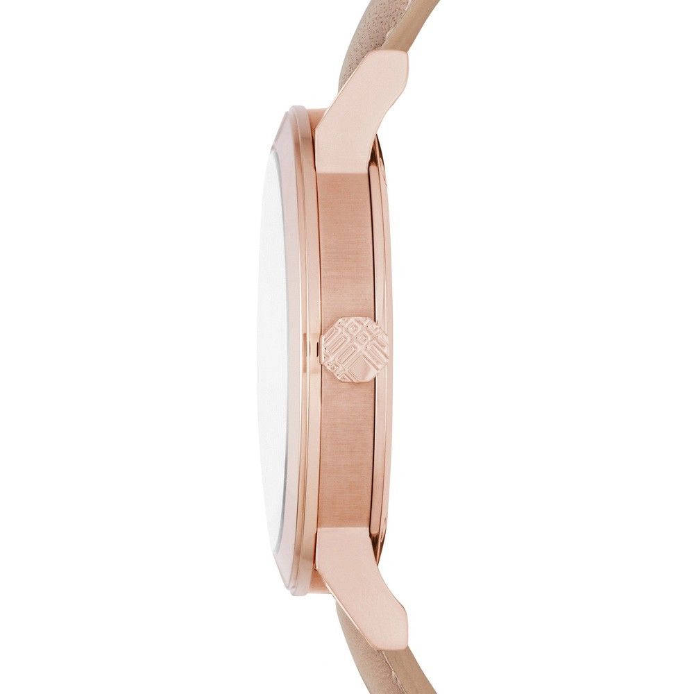 Burberry The City Large Check Strap White Dial Rose Gold Case Leather Unisex Watch BU9012 Secundaire afbeelding