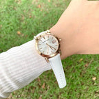 Burberry Rose Gold Case White Leather Strap Women's Watch BU9108