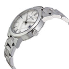 Burberry Silver Check Stamped Dial Stainlkess Steel Ladies Watch BU9144