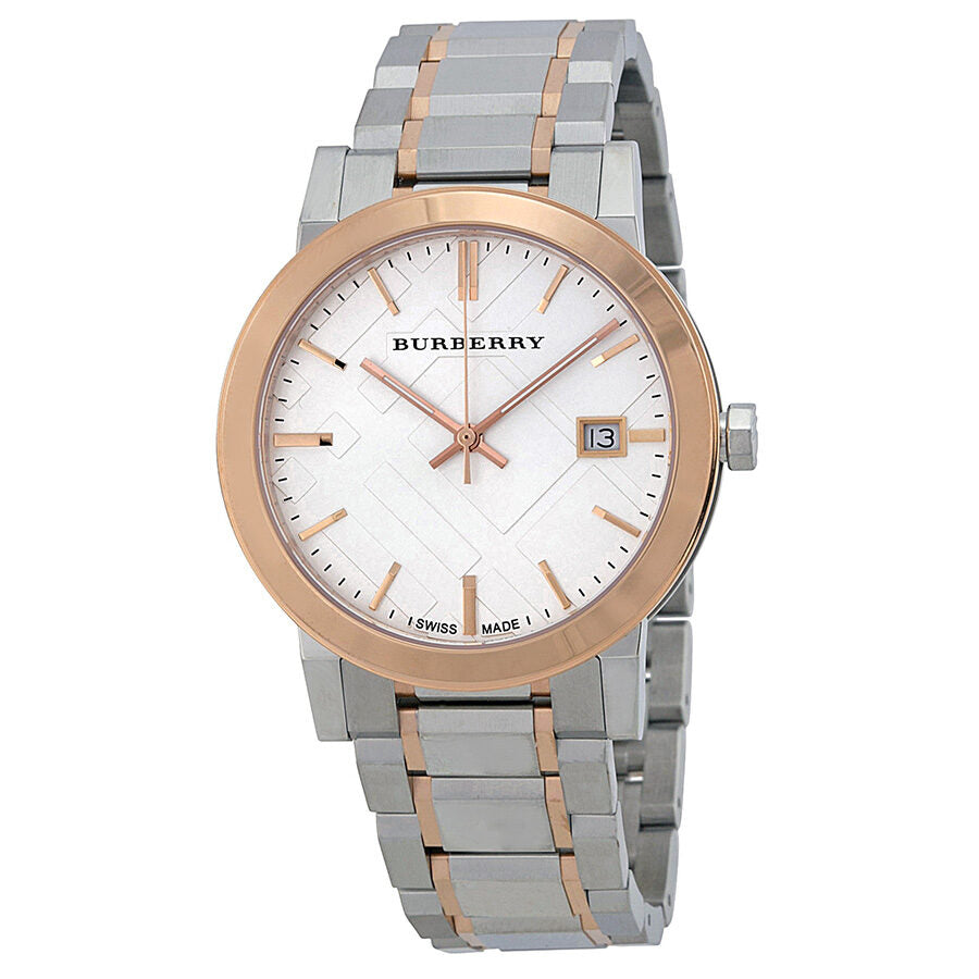 Burberry Silver Dial Two-Tone Stainless Steel Unisex Watch BU9006 Hoofdafbeelding