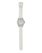 Burberry The Britain Diamond Bezel Mother of Pearl Dial White Leather BBY1800