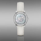 Burberry The Britain Diamond Bezel Mother of Pearl Dial White Leather BBY1800