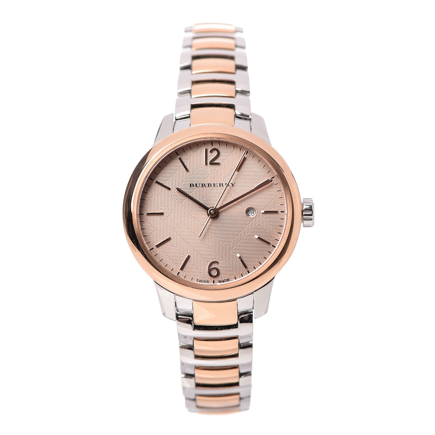 Burberry The Classic Two-Tone Bezel Rose Dial Silver & Rose Gold Steel Women's Watch Watch BU10117 Main image