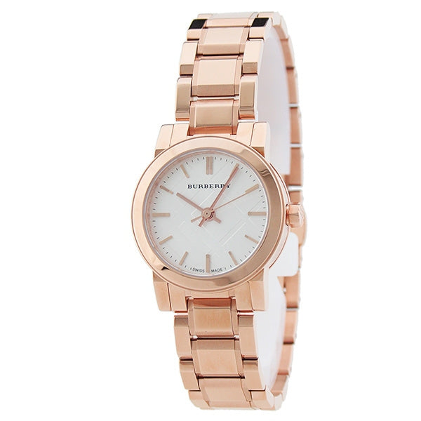 Burberry The City Petite 26mm Case White Dial Rose Gold Stainless Steel Women's Watch BU9204
